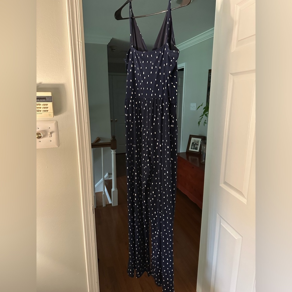 Kaileigh Midnight and White Patterned Jumpsuit